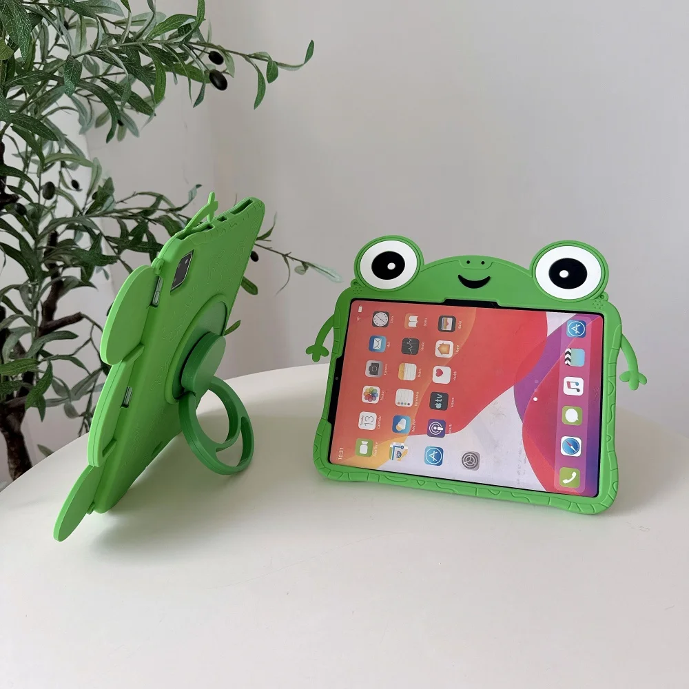 Etui na tablet Lenovo Idea Tab 11 cali 2025 Xiaoxin Pad 2024 2025 M11 TB330FU dla dzieci, urocze, z motywem kreskówkowej żaby, obrotowe o 360 stopni, z funkcją podstawki. — zdjęcie produktu 3