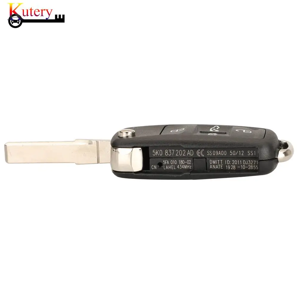 jingyuqin 5K0837202AD 7N0837202K/F/AE Remote Car Key For Volkswagen VW Caravelle Sharan Multivan 5 Buttons 315/434MHZ ID48 Chip