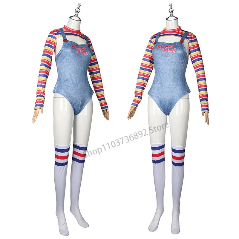 New sexy sportswear from Europe and America, soul doll tight fitting print Halloween ghost doll women's two-piece set dress up