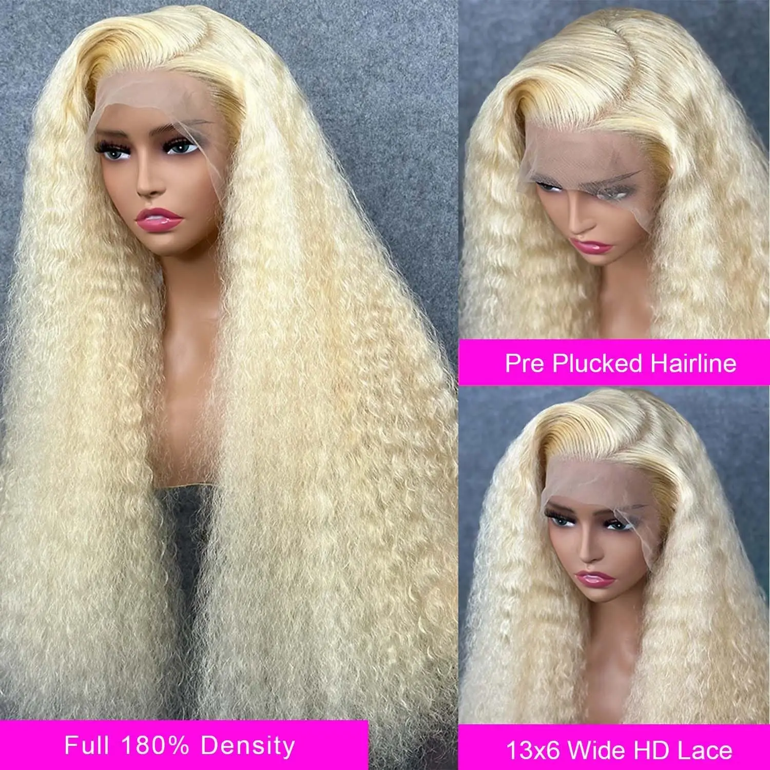 Perruque Lace Front Wig naturelle blonde 13x6, 28 pouces, pre-plucked, avec baby hair, pour femmes