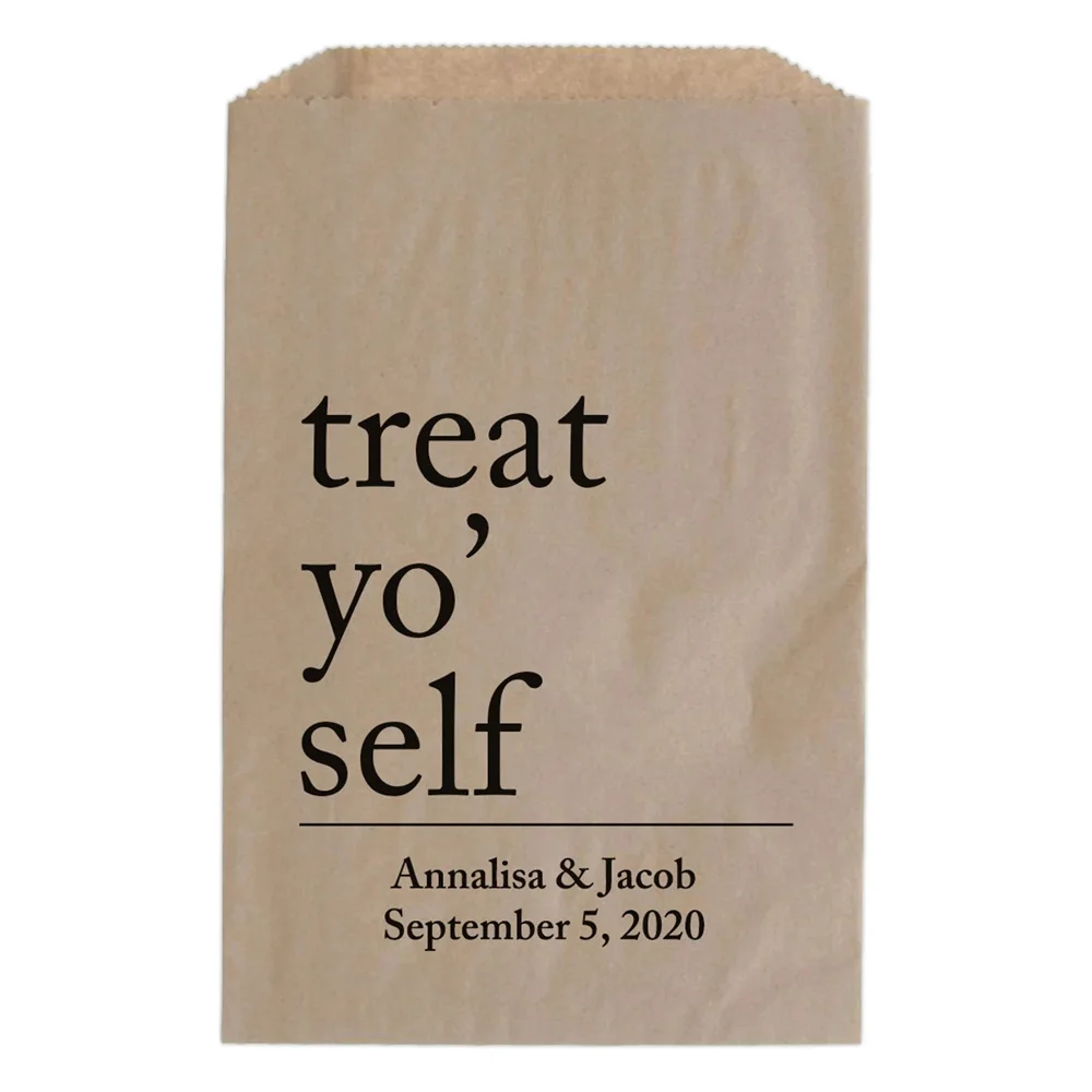 50pcs Treat yo self bags - Treat yo self treat bag - Candy favor bags - Wedding favor bags