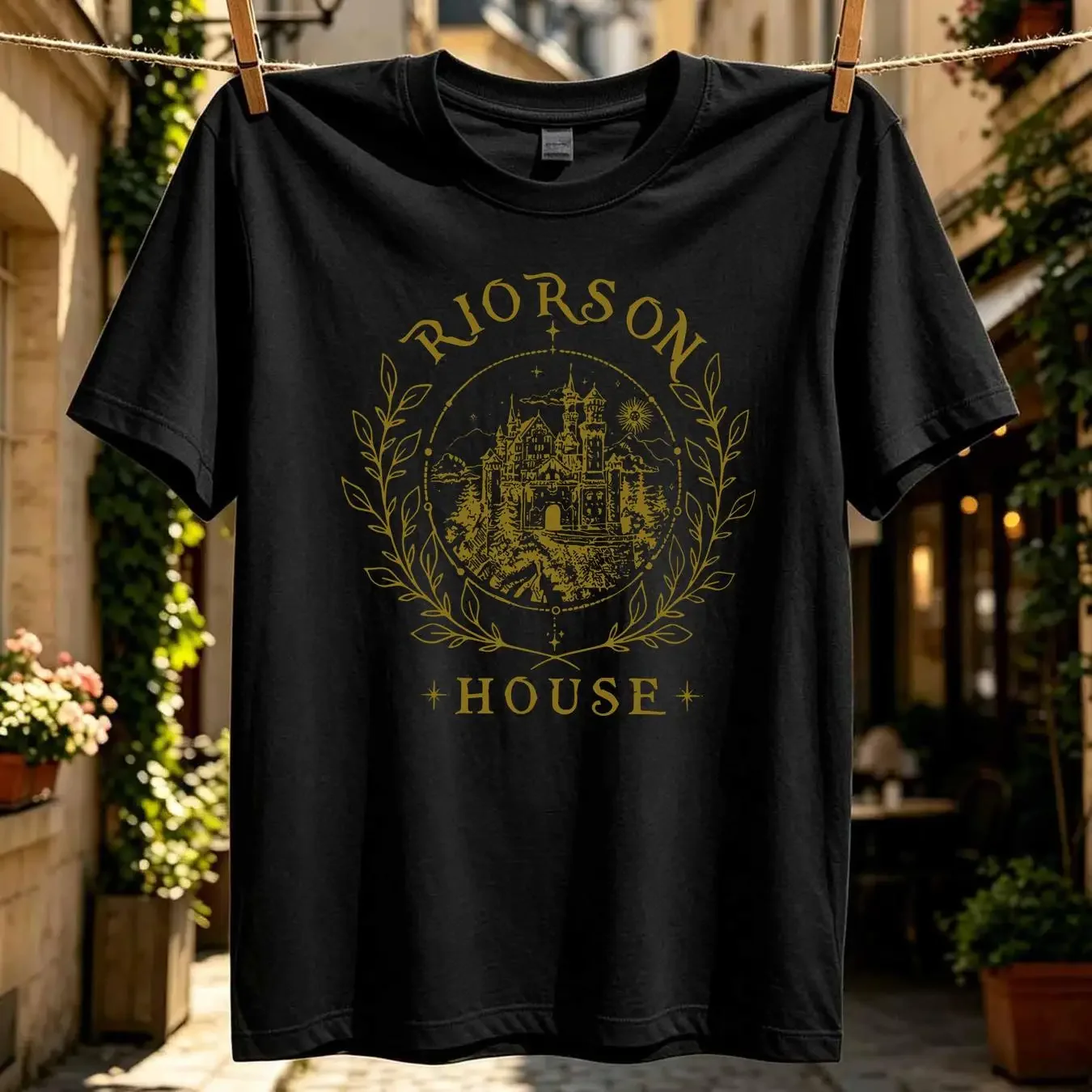washed T Shirt NWT Xaden Riorson House Iron Flame Fourth Logo Black Size S to 5XL long or short sleeves vintage Washed Casual