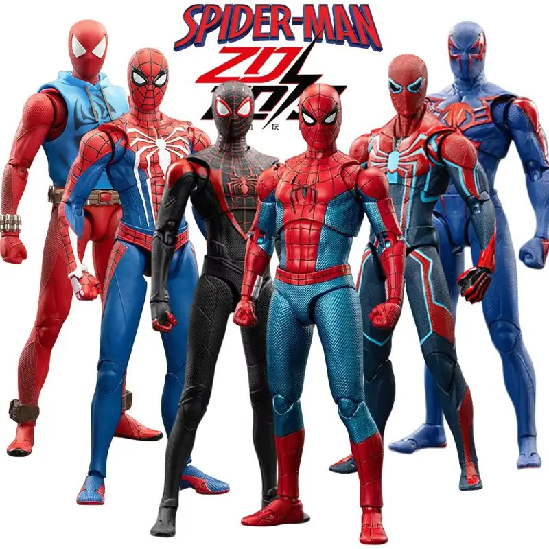 ZDTDS Spider-Man: Brand New Day Spider-Punk Scarlet Spider Miles Morales Action Figure ‌Toy Movable Joints Model Birthday Gift