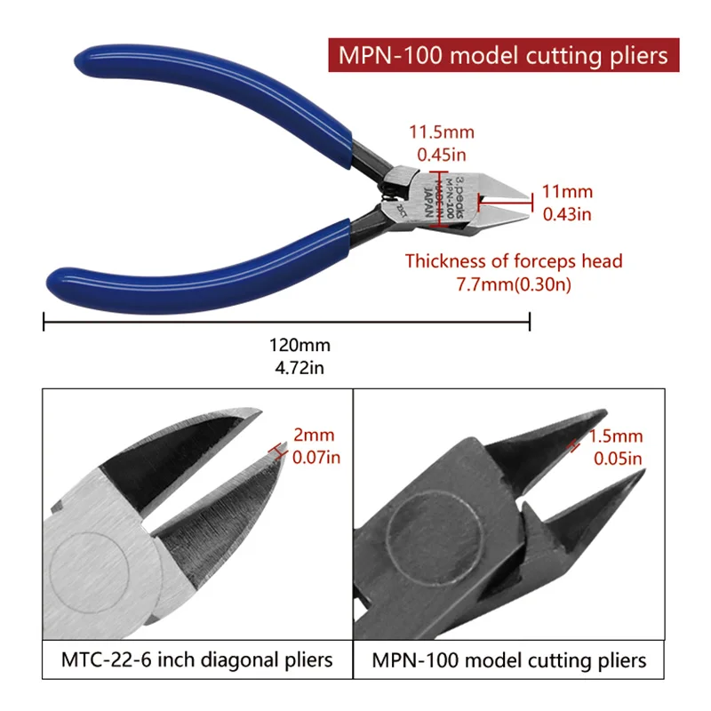 Precision Cutting  Wire Pliers Nippers For  Jewelry Making DIY Model Assembling Tool MPN-100/MTC-22