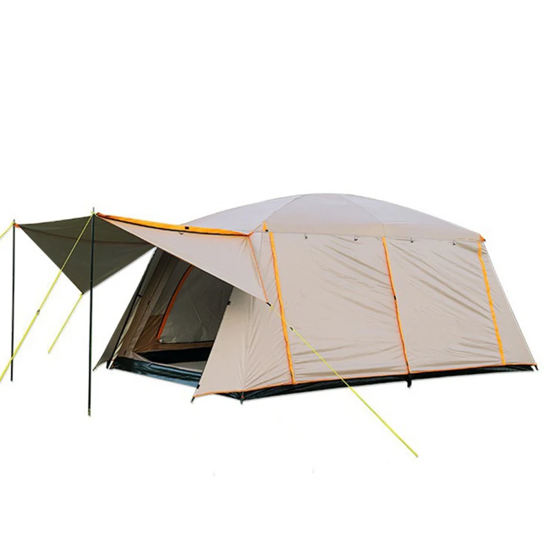 Fully Covered Medium Size Ultralarge 4 6 8 Persons Double Layers Outdoor 2living Rooms and 1hall Family Camping Tourist Tent