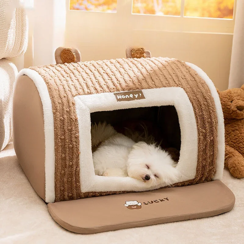 Autumn and winter dog small dog cat three-dimensional bear curved house kennel cat nest