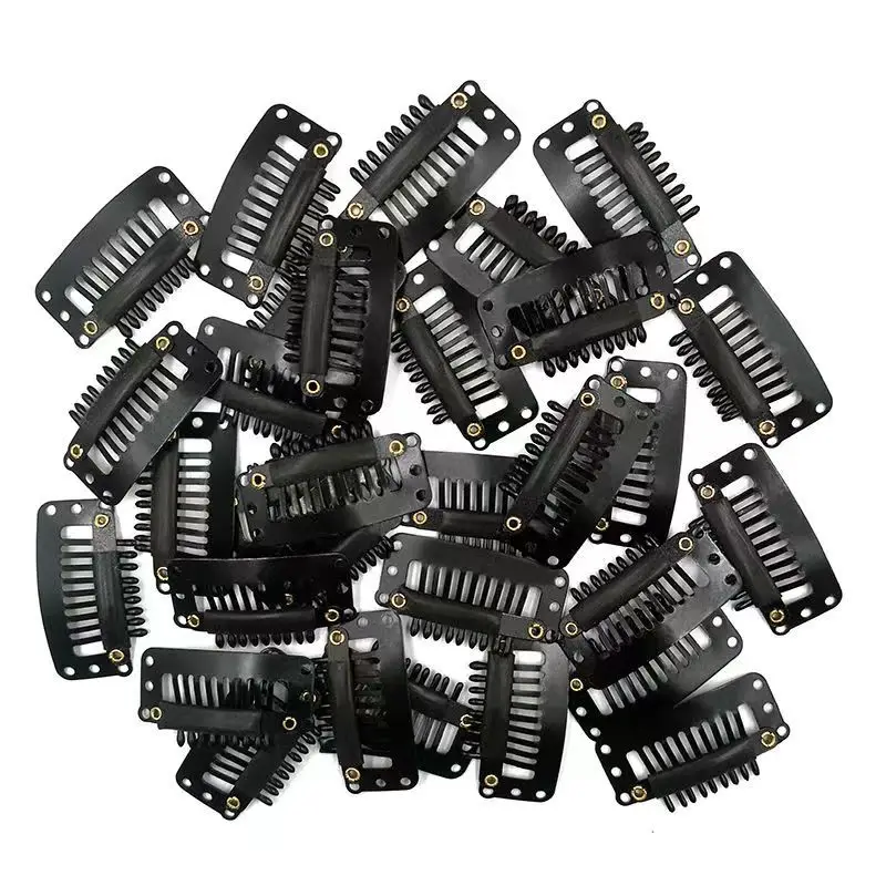 10-100Pieces Hair Extension Clips Wig Tools 9 Teeth Wig Clips Seamless Human Hair Extension Clips Hair Extension Clips For Bangs
