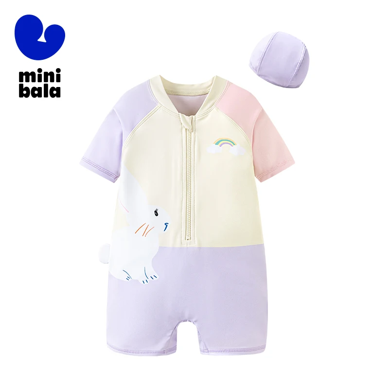 

Mini Bala Kids UPF50+ Sun Protection Swimsuits 2025 Summer New Skin-Friendly Stretchy Cute Swimwear for Boys Girls