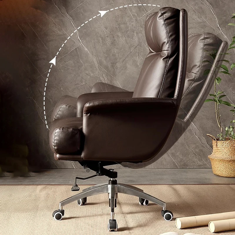 Lazy Designer Modern Office Chair Floor Leather Nordic Swivel Office Chair Executive Computer Sillas De Espera Nordic Furnitures