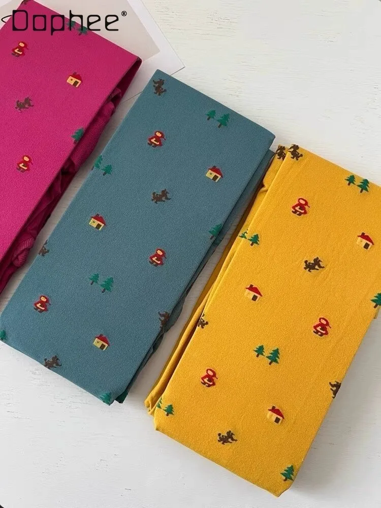 Japanese-style Sweet Cute Cartoon Print Thigh-high Stockings Slim Legs Casual Versatile Multi-color Matching Girl Silk Stockings