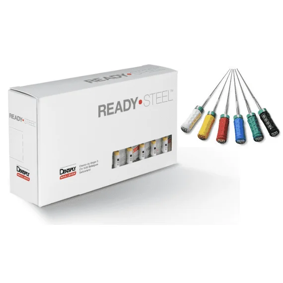 6 Files/pack Dentsply READY STEEL K-Files Deady Rotary Endodontic Files Reciprocating Endo Files for Root Canal Treatment