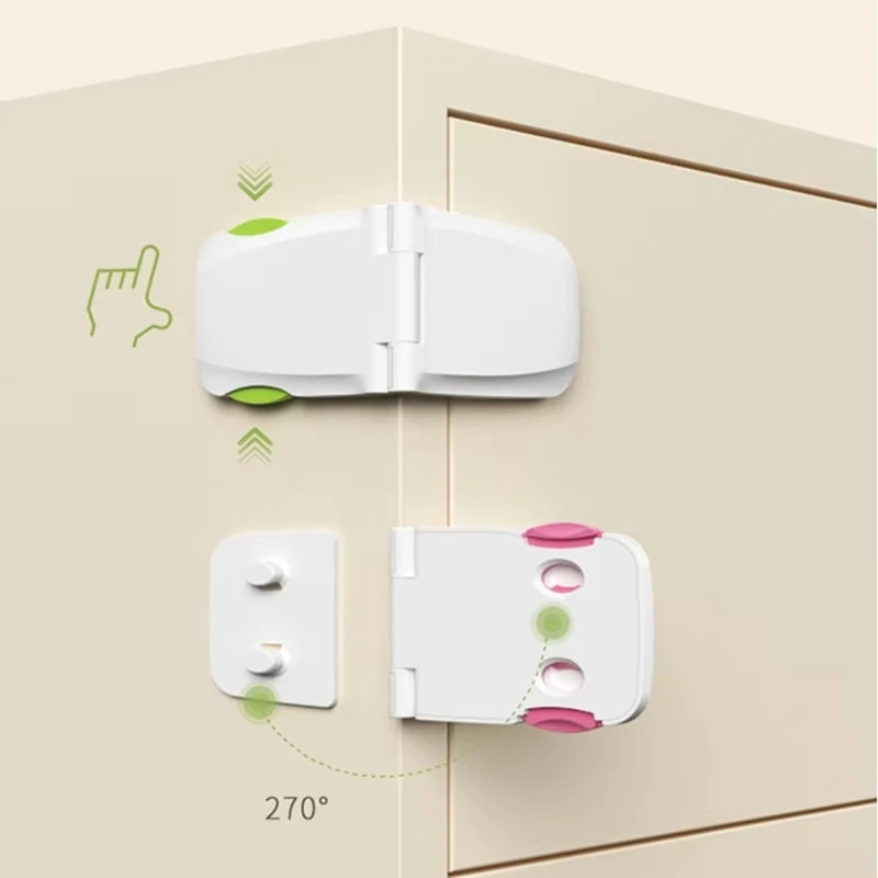 ABNO-Child Safety Drawer Lock,Double Use Right Angle Cabinet Door Protector, Multi-Function Plastic Buckle For Child Proofing