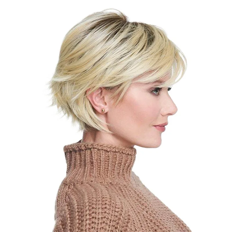 short straight ombre hair cuts wig for women full wig heat resistant fiber party wigs capless wig 12 inches