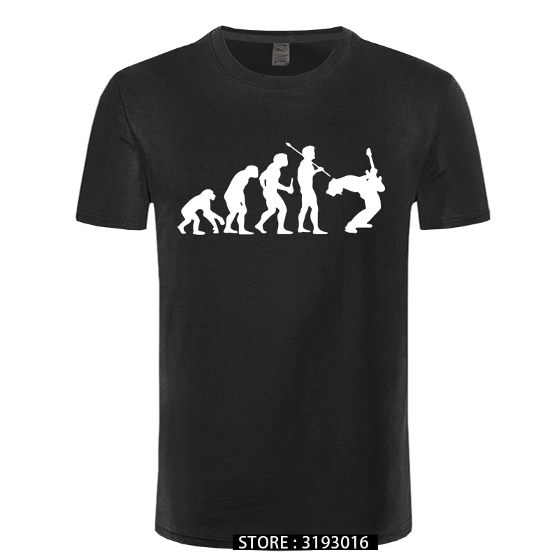 Funny Guitarist T Shirt Evolution Of a Guitarist Music Rock Guitar Musician Band Metal Mens T-shirt 31 Colors Unisex Cool Tees