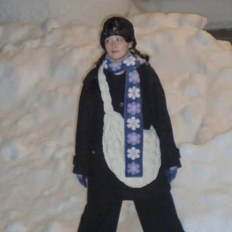 Syal Panjang Bulu Halus Ungu Motif Bunga untuk Wanita Musim Dingin, Gaya Lolita Korea, Hangat Tebal, Aksesoris Fashion untuk Sekolah, Kantor, Hadiah Festival