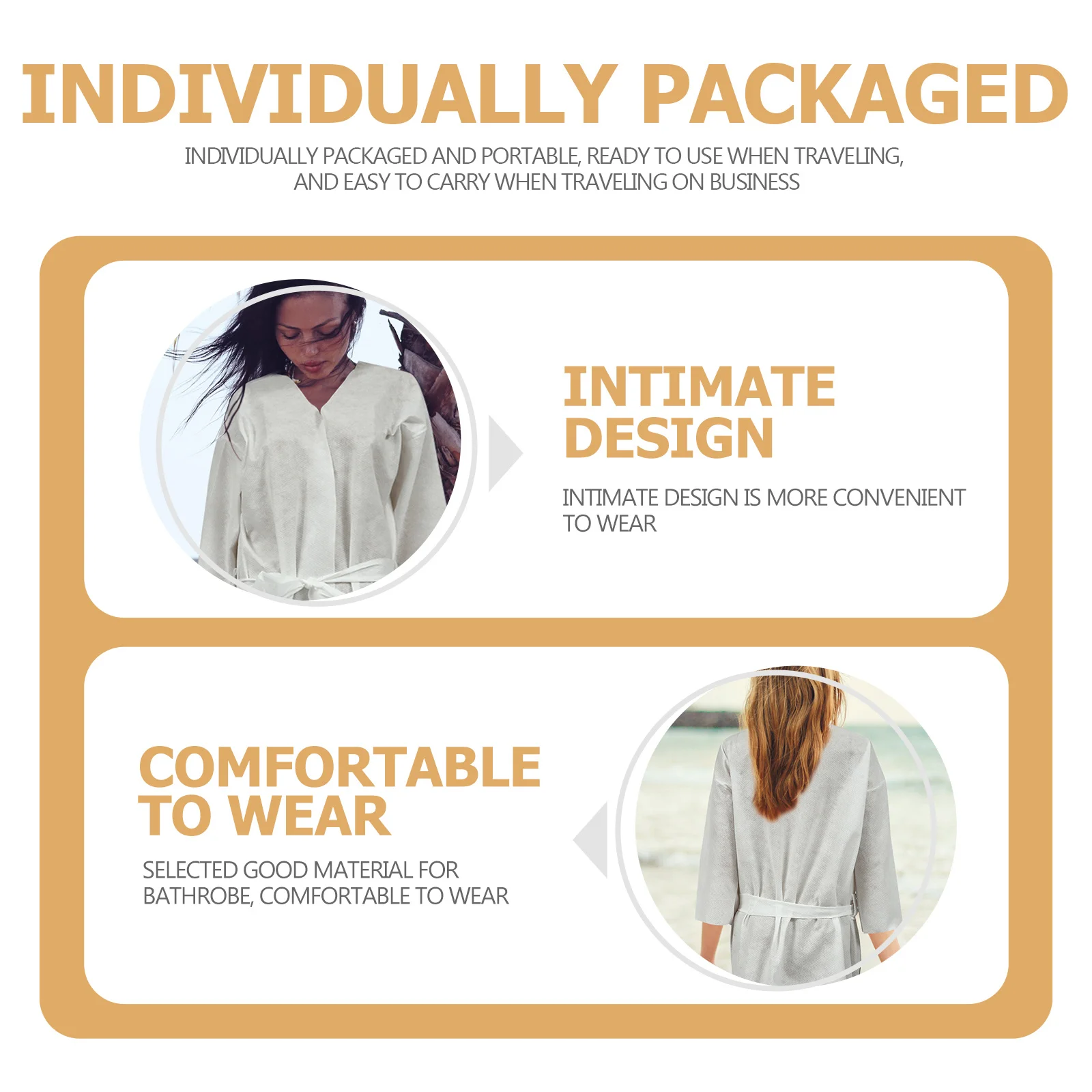 1 مجموعة 1 مجموعة رداء حمام للاستعمال مرة واحدة مادة قطنية سميكة للمنزل فندق صالون استخدام ملابس استحمام للاستعمال مرة واحدة رداء حمام بسيط #5