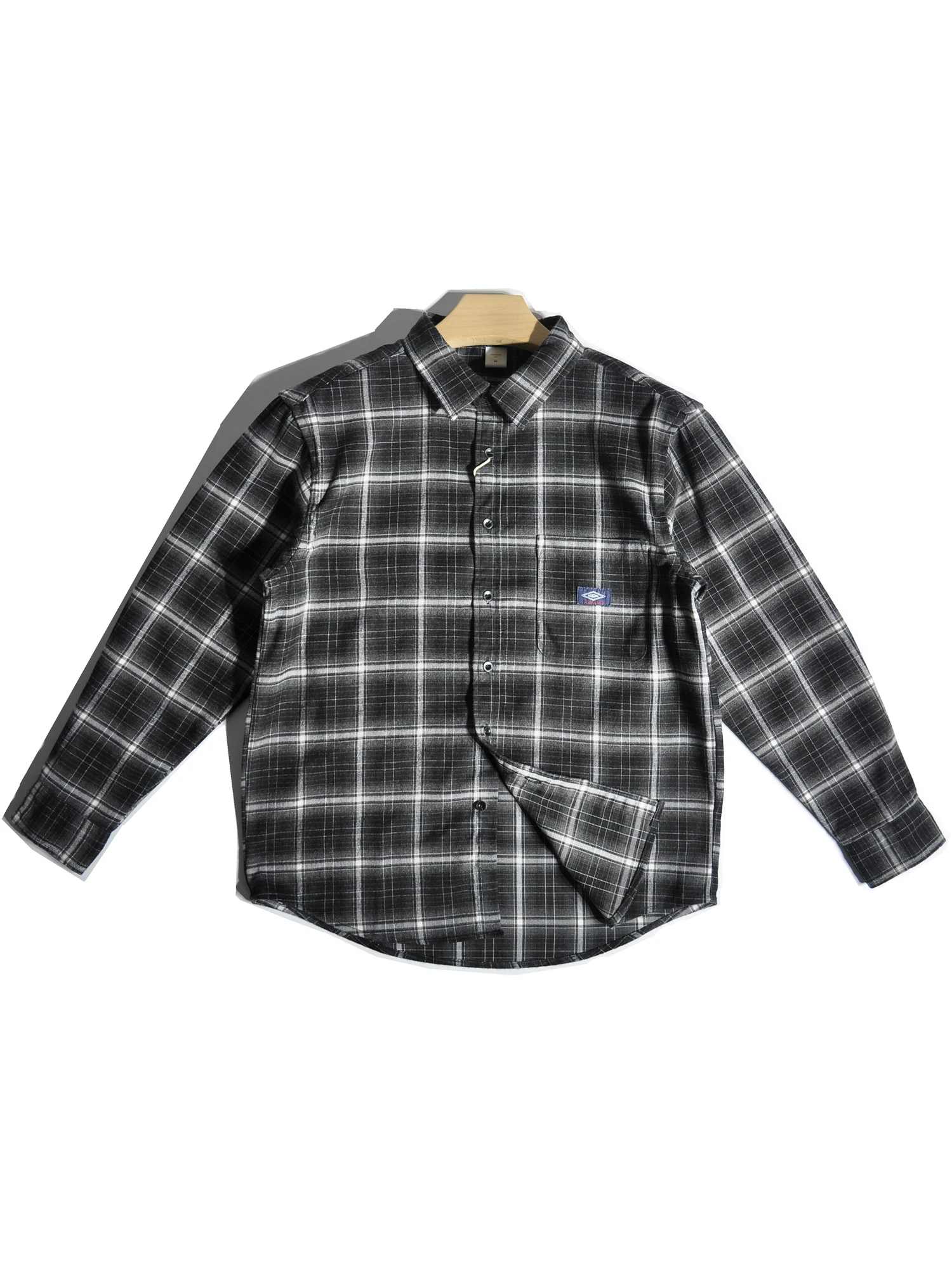 

Spring Season Men's Casual Flannel Long Sve irt Vintage Retro Hong Kong Sle Color Blo Plaid Loose Fit American Leisure