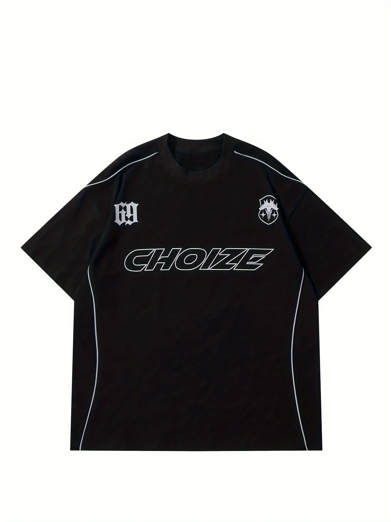 Una novedad de verano 2025, camiseta cómoda de fibra de poliéster con estampado de letras 3D de estilo informal callejero Harajuku para hombre