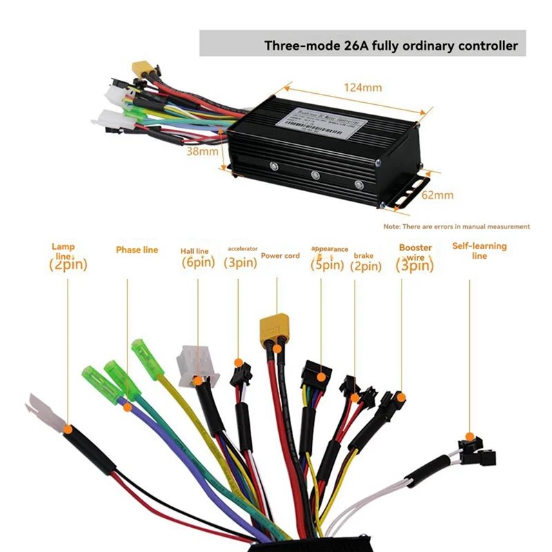 موثوقة 36 فولت 48 فولت 26A فرش تحكم G20 متر LED عرض + 130X خنق عدة ل سكوتر كهربائي E-الدراجة طقم تصليح