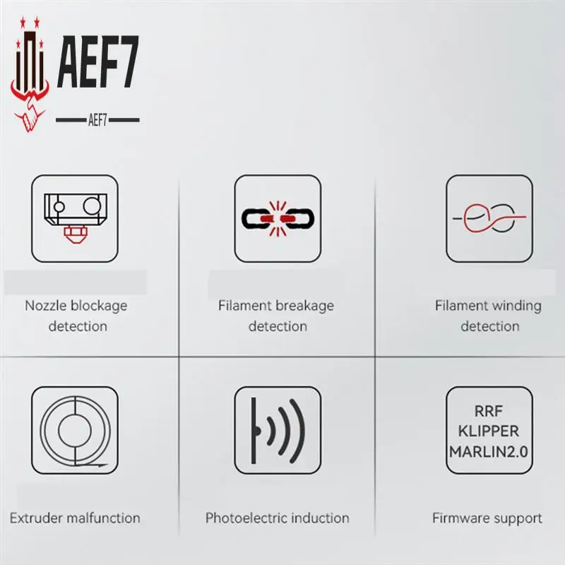 

AEF7-Интеллектуальный модуль обнаружения нити, высокоточный модуль обнаружения нити/запирание сопла, аксессуары для 3D-принтеров