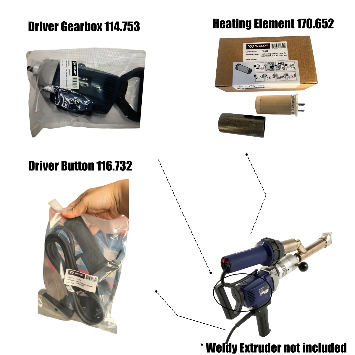 Link para acessórios de extrusora Weldy