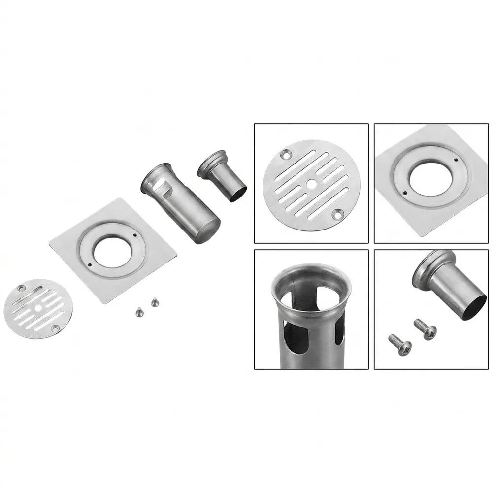 Stainless Steel Floor Drain with Mechanical Lock 304 for Institutional Use Seal 7.5x7.5cm Fits 50mm 75mm Pipes