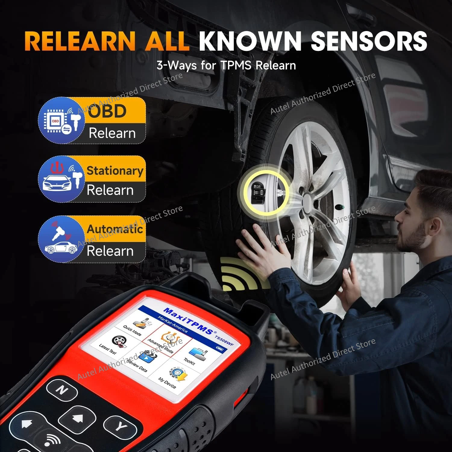 Picture 5: Autel MaxiTPMS TS508WF TPMS Programming Diagnostic Tools Code Reader TPMS System Health Check, Program MX-sensor, TPMS Relearn