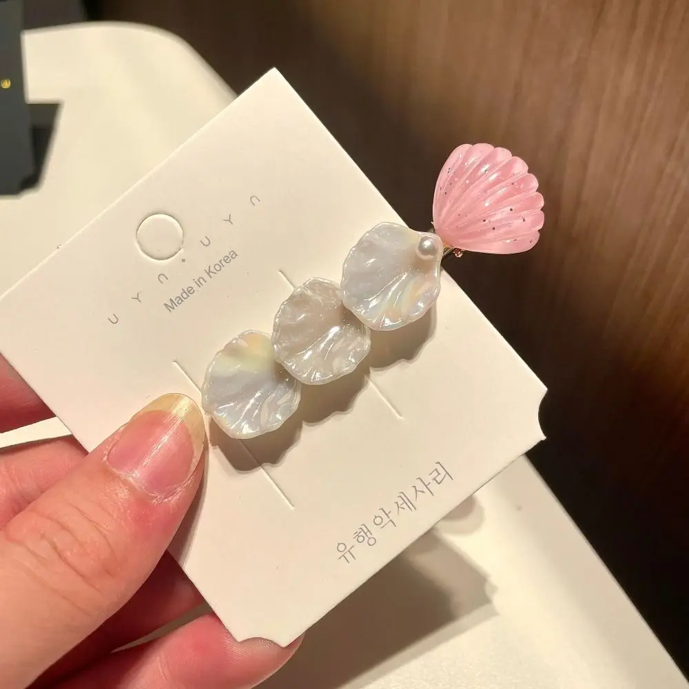 5 個新真珠貝ヒトデヘアクリッププリンセスオーシャンシリーズバレッタ頭飾りヘアアクセサリー強打クリップビーチ