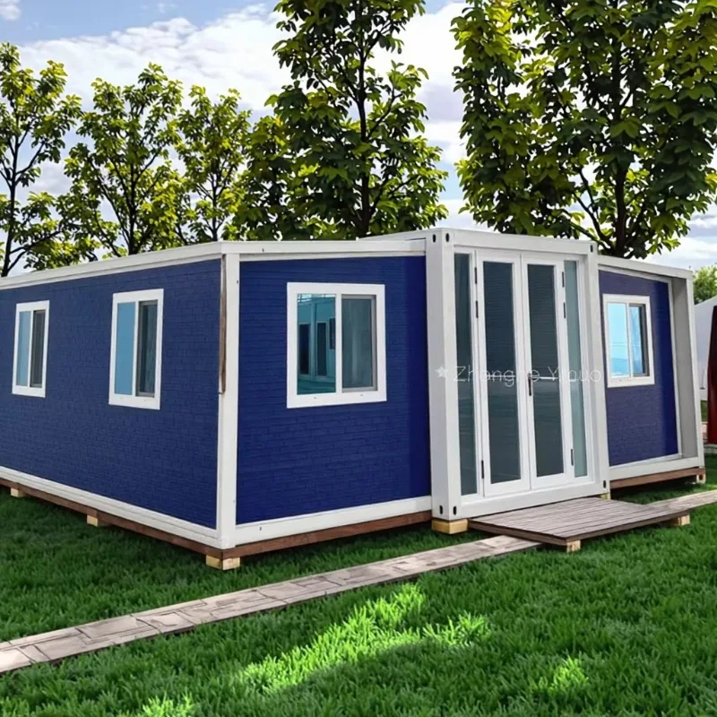 2026 40ft 20ft Light Steel Structure Frame Prefab Expandable Container House Home Office Hotel Use Modern Design Pre-install