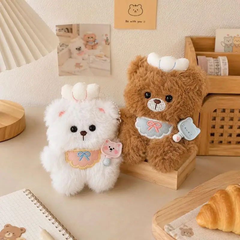 Cute Plush Kitten Puppy Keychain Pendant Soft Fade Resistant Girlish And Versatile Doll Backpack Charm Decor Hanging Couple Gift