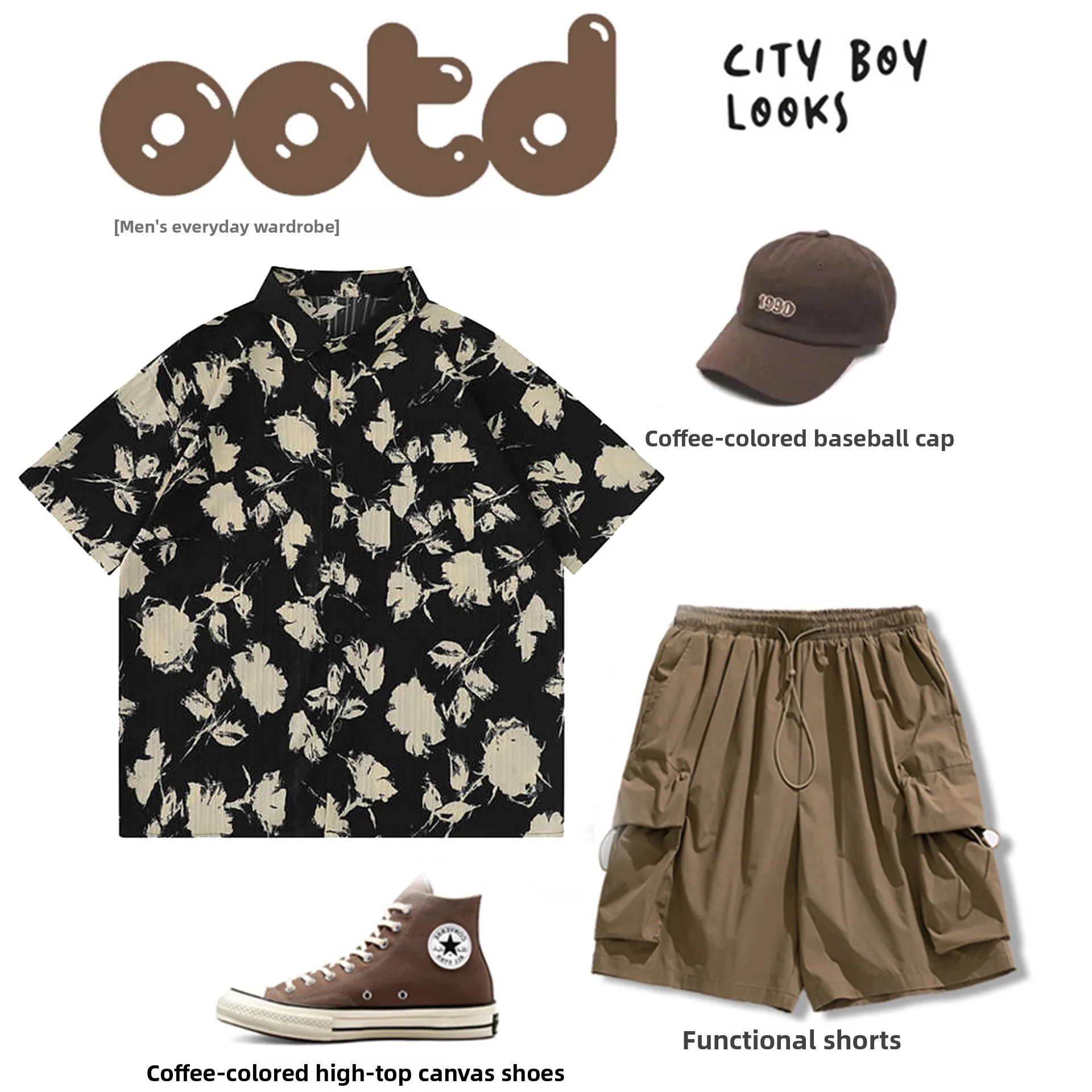 

Vintage Floral Print ort Sve irt Loose Fit ex Summer Holiday Hawaii Sle Breathable Polyester Fiber Casual irt