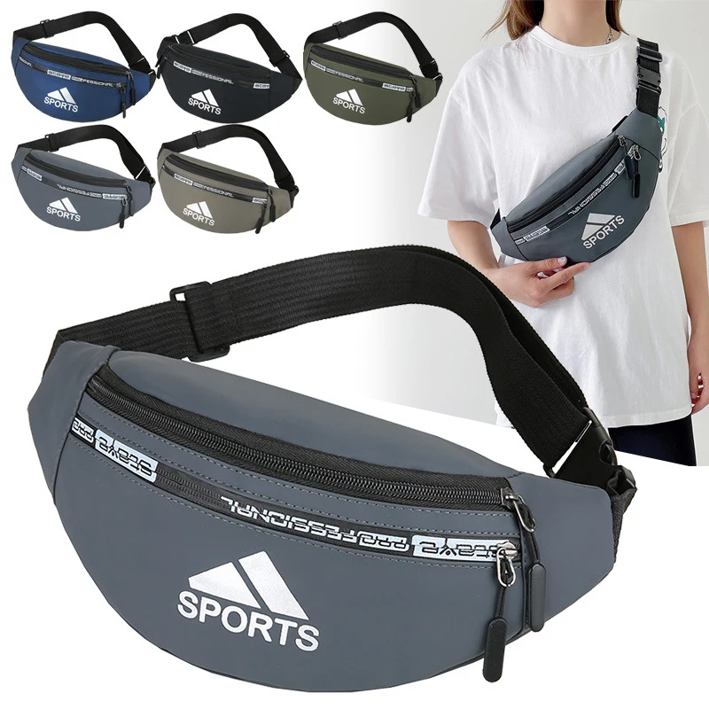 Men's Running Canvas Waist Bag Outdoor Travel Large Capacity Women Shoulder Chest Bag Sports Phone Bga Fanny Pack Crossbody Bag