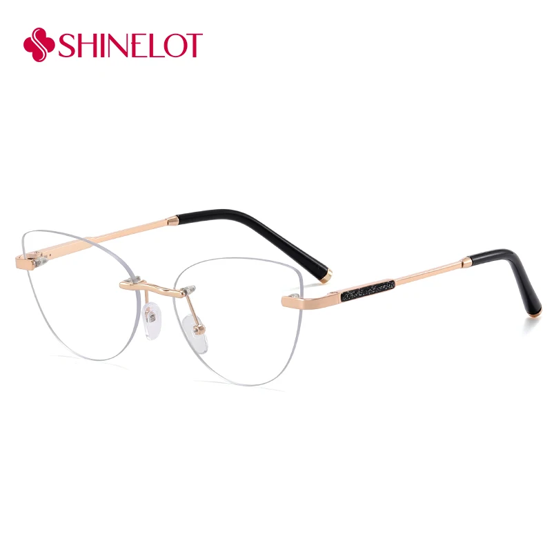 

81513 New Craft Frameless Cat Eye Eyeglasses Eye Protection Glasses Youth Style Best-Selling All Face Shapes Stylish Eyewear