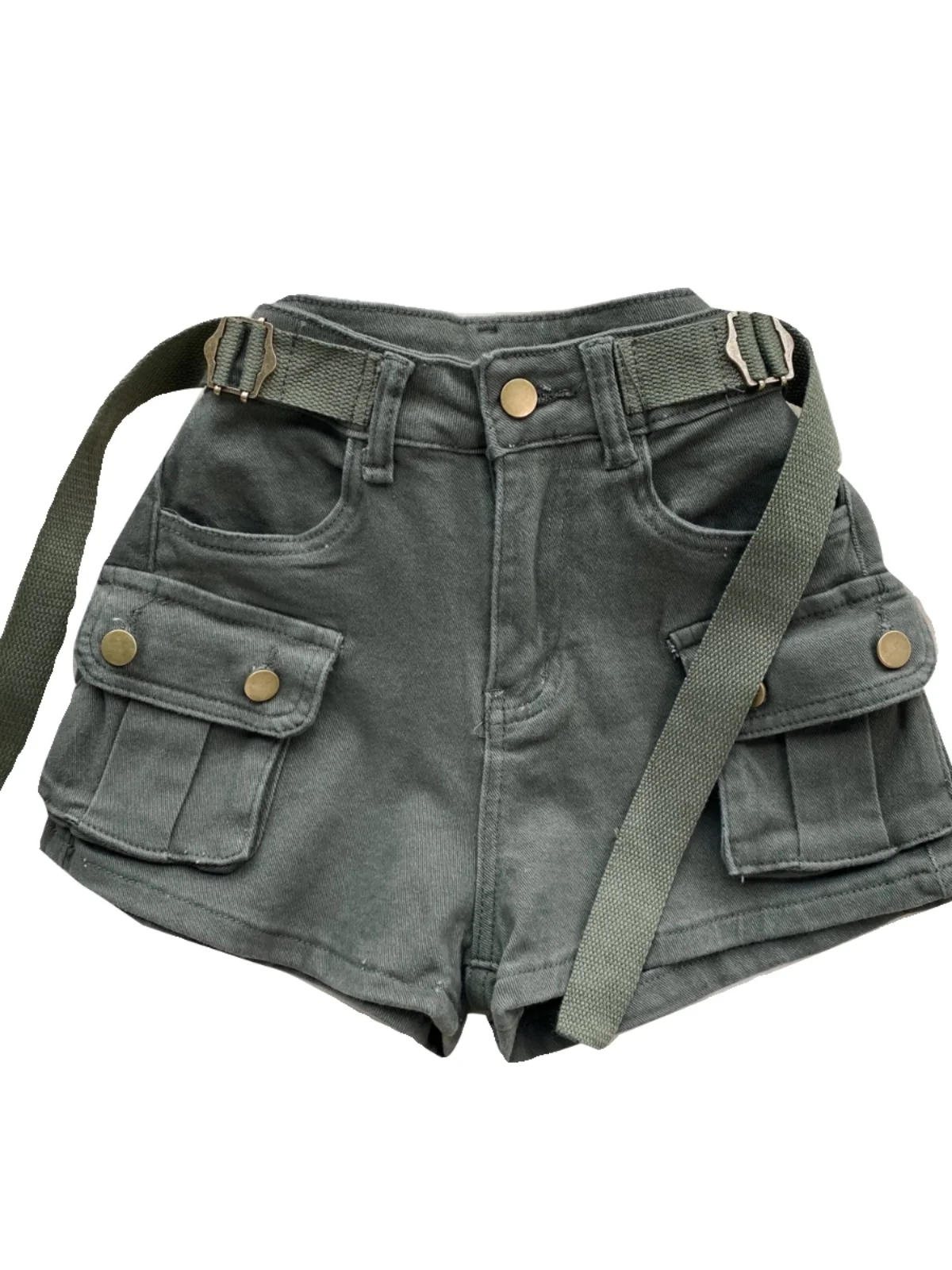 

Slim Fit ort Jeans Women's High Waist Zipper Closure All Seasons Faionable Hong Kong Sle Wide Leg ort Pants