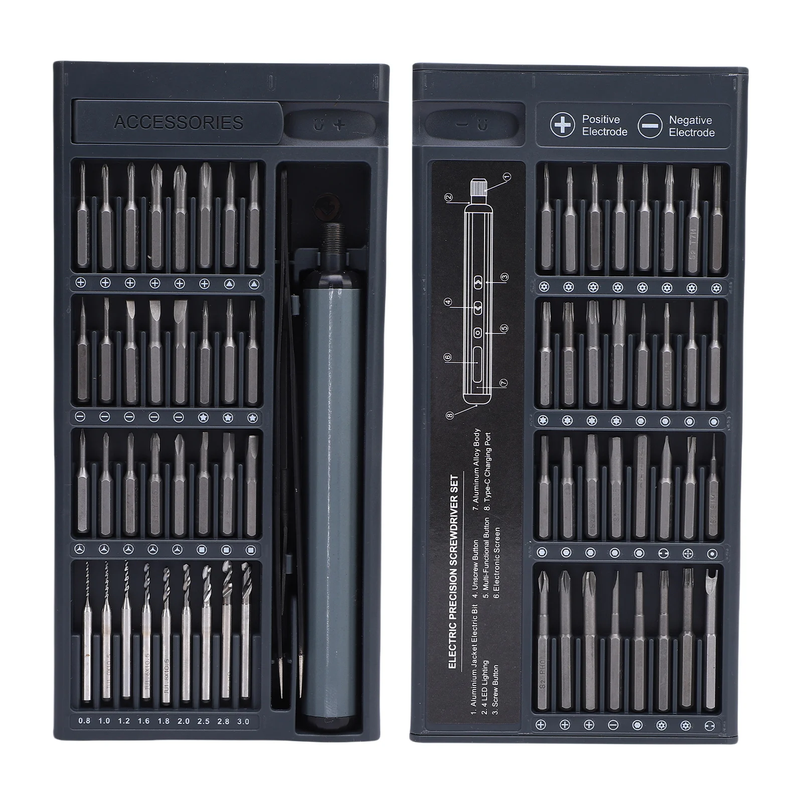 

76in1 Magnetic Electric Screwdriver Set Matching LED Light Digital Watch Tablet PC Drone Display Cordless Mini Repair Tool