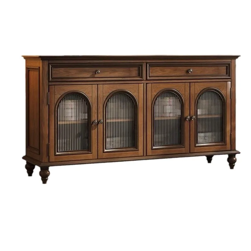 

American country, solid wood retro side cabinets, small apartment kitchen lockers