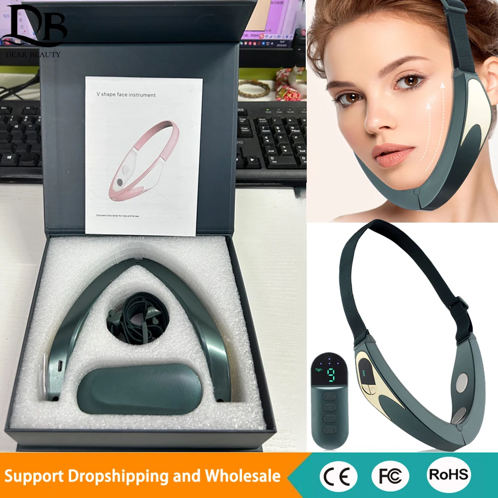 フェイシャルリフティングデバイス顔痩身振動マッサージャー顔加熱二重あご V シェイプリフトベルト顔温湿布マッサージャー