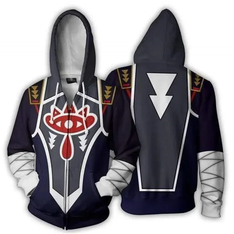 2024 Role Playing Jacket Game Zelda Breath of the Wild Breath of the Wild 3d Printed Men|Women Oversized Fashion Zipper Hoodie