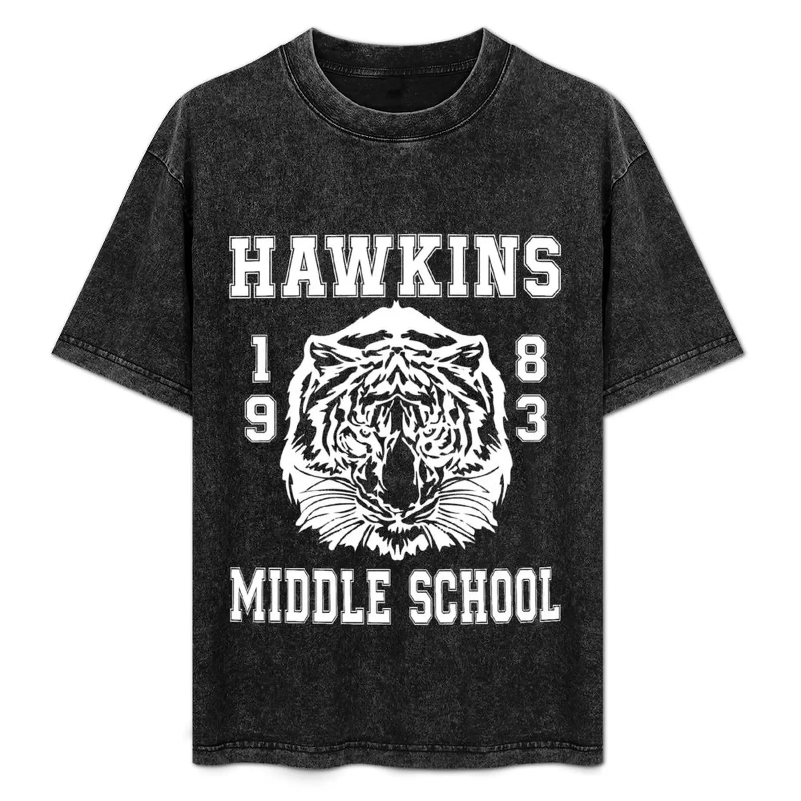 Hawkins Middle School logo - White T-Shirt animal prinfor boys sweat quick-drying new edition shirts men