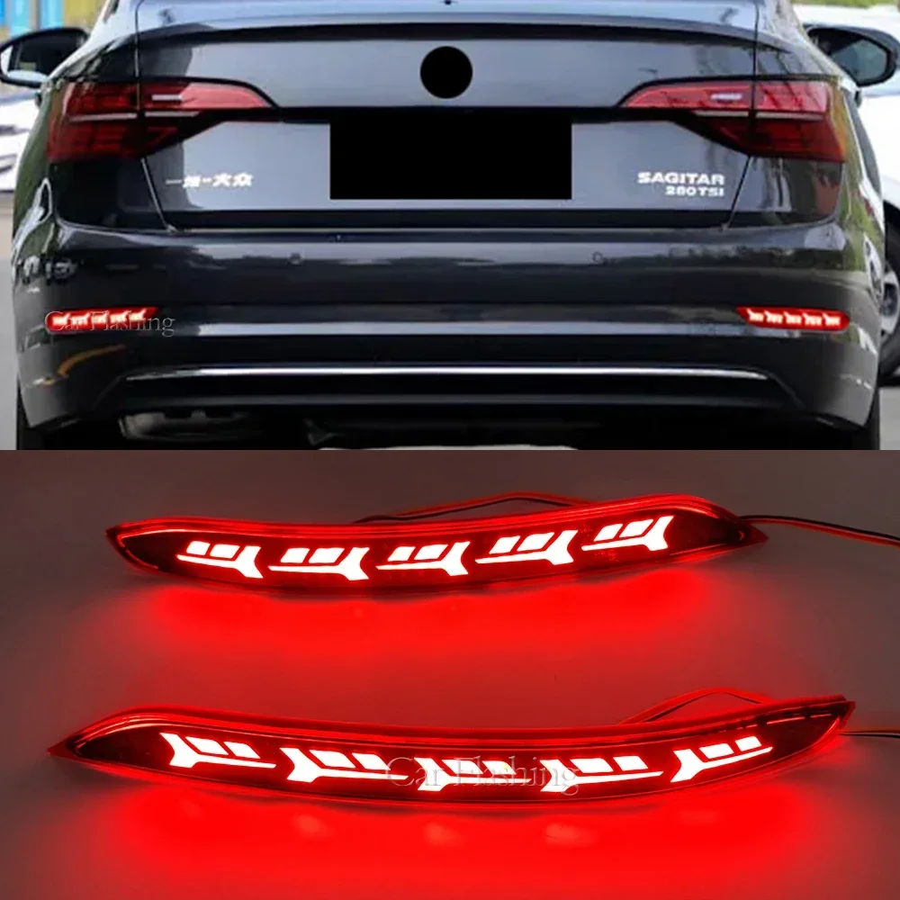 

New！ 1 Pair Led Rear Bumper Reflector Lights For Volkswagen Sagitar MK7 2019 2020 2021 2022 Car Tail Driving Brake Turn Signal L