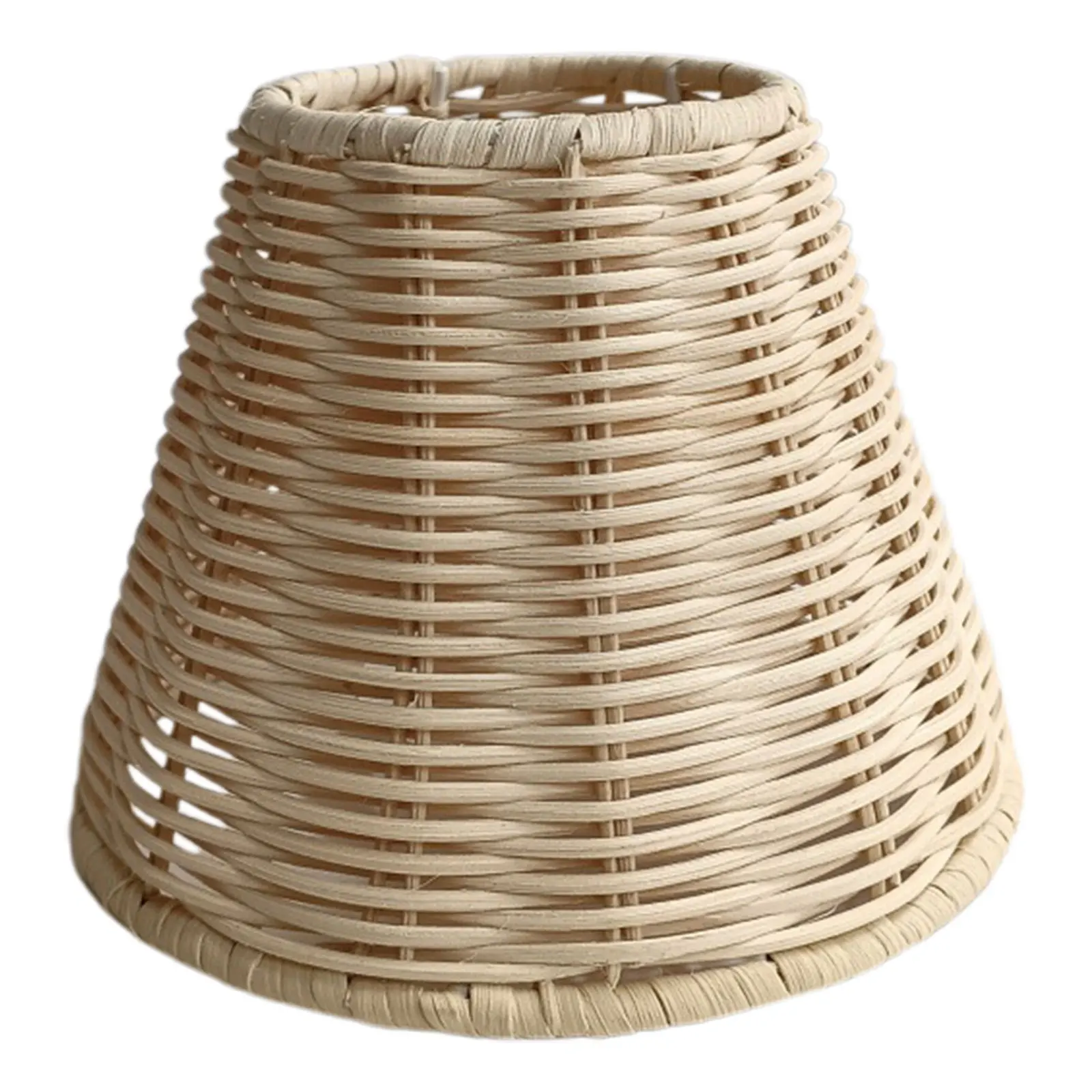 

Barrel Lamp Shade Replacement E27 Small Rattan Vintage Light Cover Clip on for Farmhouse Table Floor Ceiling Pendant Living Room