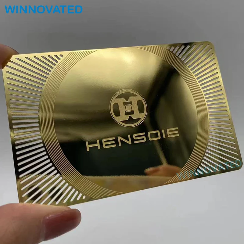 High Quality Mirror Gold Metal Business Card With Engraving