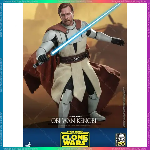 [In Stock] Original HOTTOYS HT 1/6 TMS095 Star Wars: The Clone Wars Obi-Wan Kenobi Action Figure – Gift for Kids