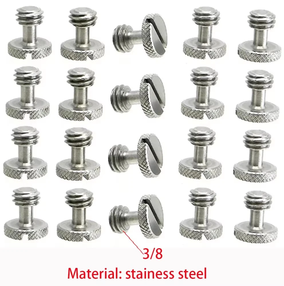 

20x Steel Screws 3/8" Tripod Quick Release Plate Camera Flathead Slot Stainless, 3/8-16 stainess steel screws, 3/8 screws