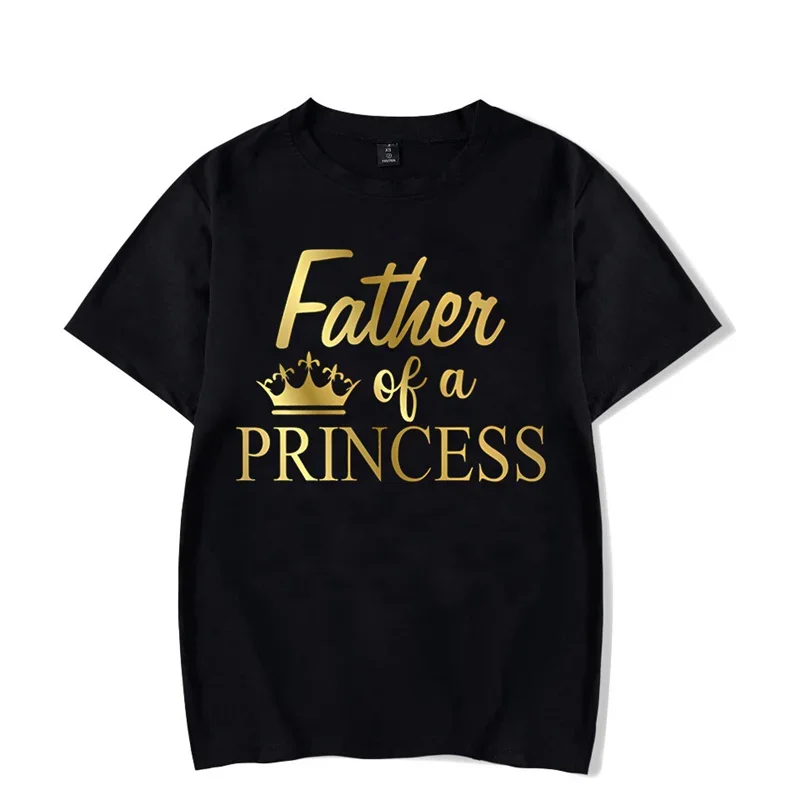 Father of Princess Daughter of King Print T Shirt Lovely Daddy and Me Outfit Family Matching Outfits Dad Baby Girl Summer Look