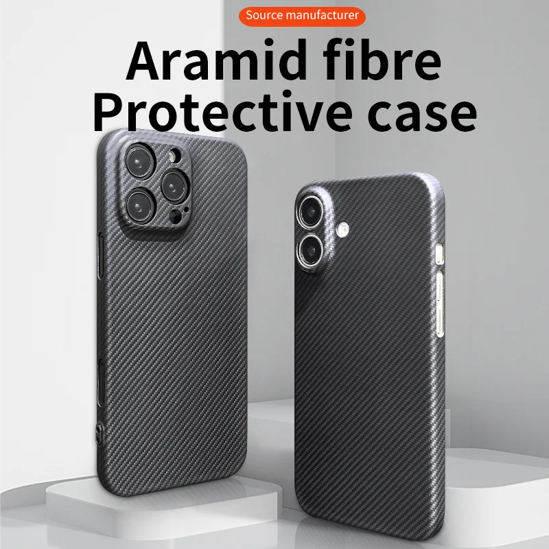 Ultra-Thin Original  Carbon Fiber Case for iPhone 16 Series  Aramid Fiber Cover for iPhone 16, 16 Pro, 16 Pro Max & 16 Plus