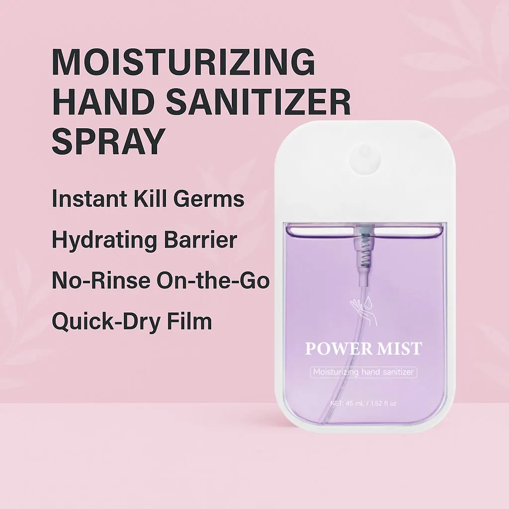 Desinfectante de manos hidratante Tamaño de viaje (45 ml cada uno) para manos suaves y limpias Sin alcohol, cuidado agradable para la piel Spray de manos hidratante