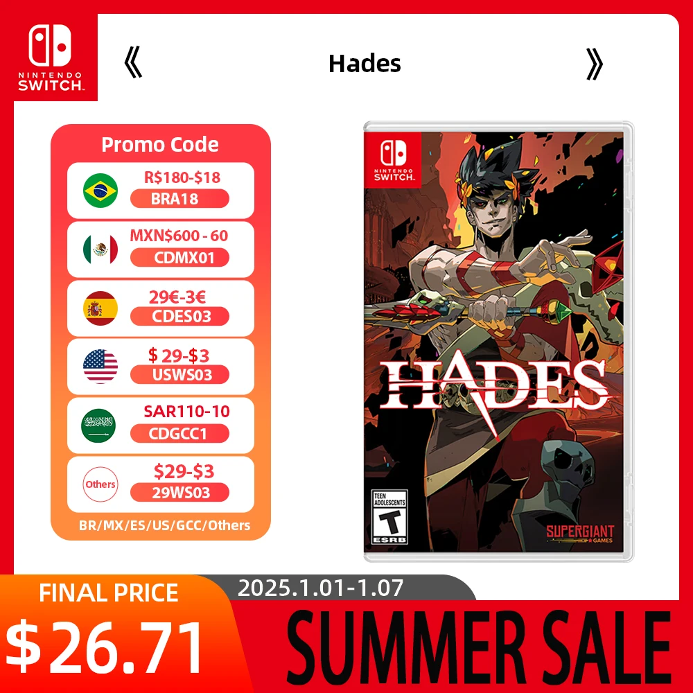 Nintendo Switch Game Deals - Hades - Stander Edition - Games Cartridge Physical Card Support TV Tabletop Handheld Mode