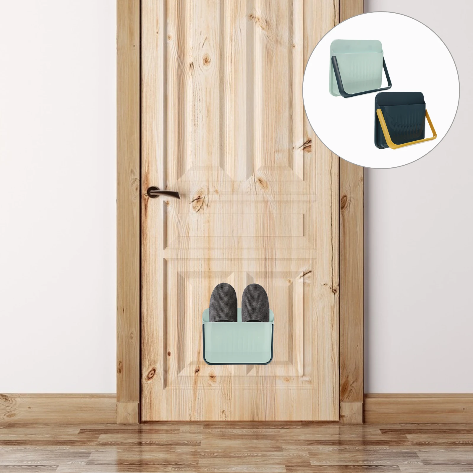 

2pcs Multifunctional Shoe Rack PP Organizer Door Hanger Sticky Holder Wall Mounted Space Saving Bathroom Bedroom Balcony Use