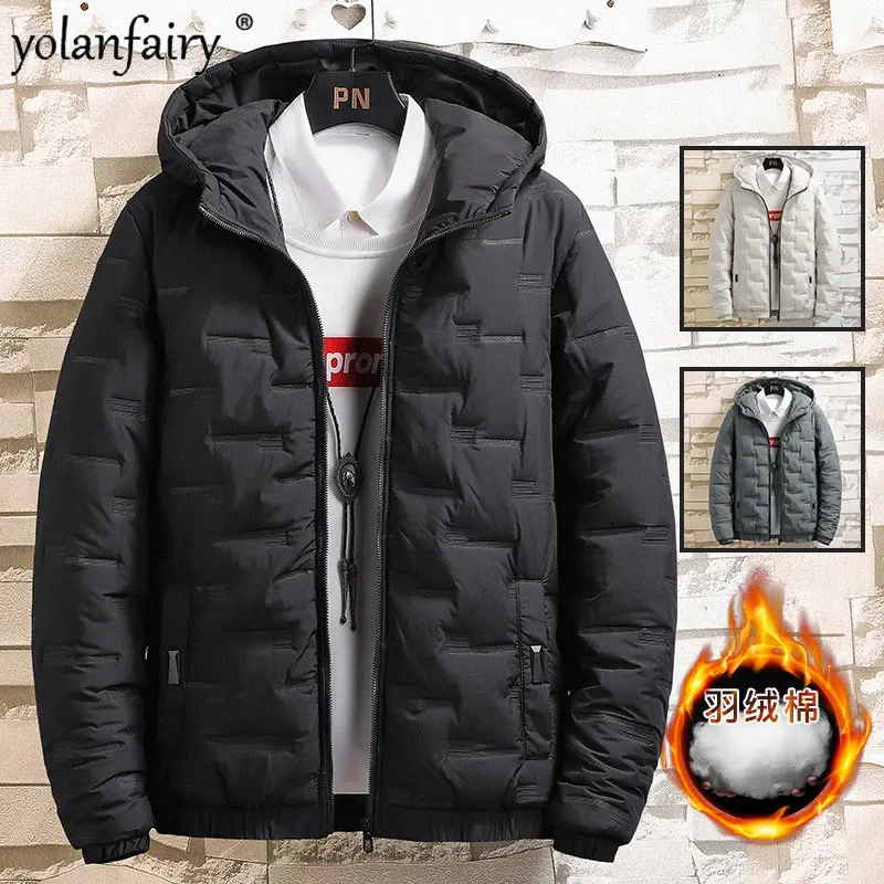 

2022 Winter Cotton-padded Jacket Men's Parkas Down Cotton Korean Hooded Coat Male Fashion Top Man Clothing Jaqueta Masculina FCY